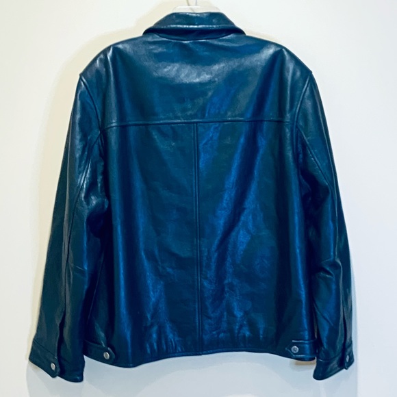 🌟3xHP🌟2010 Guess Black Pebbled Leather Zipper Jacket L - Picture 11 of 16